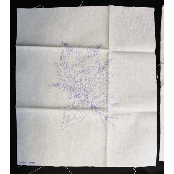 3 Pc Bucilla Magnolia's Pair Embroidery Flower Spring Linen Unfinished Fabric - Picture 6 of 16